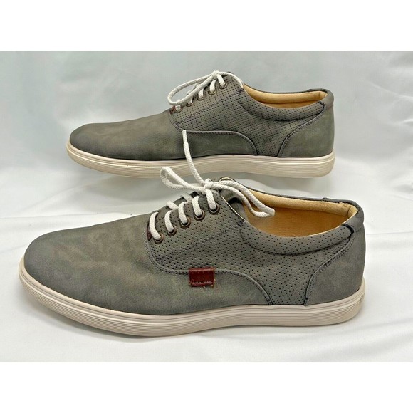 STEVE MADDEN M-Renold Gray Leather Sneakers- Grey Suede Boat Shoes- Men'… - Picture 3 of 9